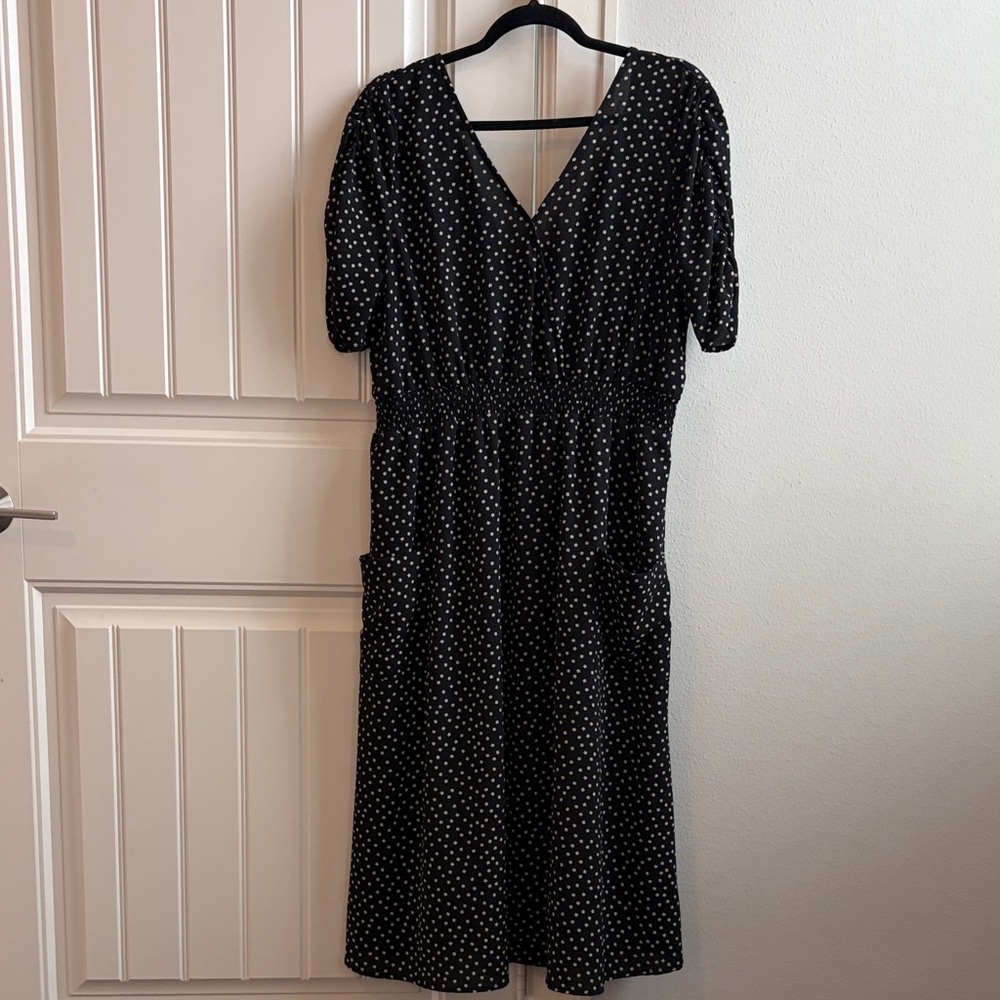 Good Luck Gem Black and White Midi Dress